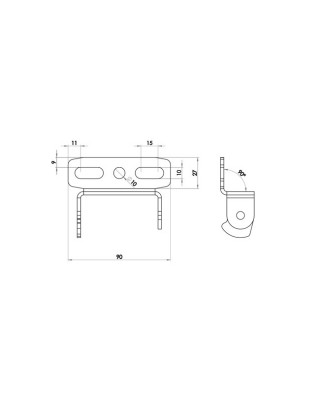 zieger - Support de plaque d'immatriculation inférieur X-Line7 - Universel - Noir - Zieger