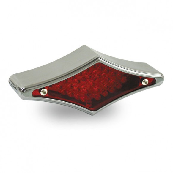 mcs - Feu arrière à LED Diamond - 12V - Universel - Chrome & Lentille rouge - MCS