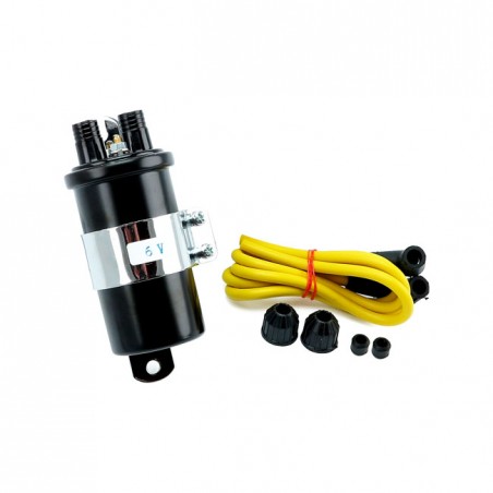 mcs - Kit de bobine d'allumage Round Custom - 6V - Universel - Noir - MCS