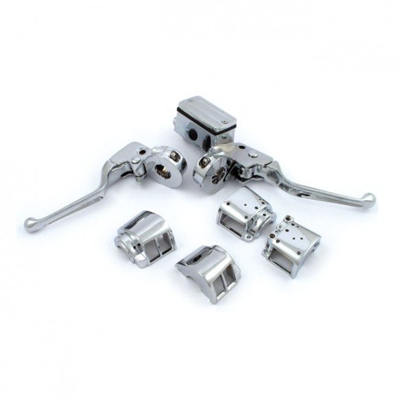 CHROME H/BAR CONTROL KIT 84-95 DUAL DISC MODELS (NU)