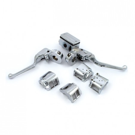 CHROME H/BAR CONTROL KIT 84-95 DUAL DISC MODELS (NU)