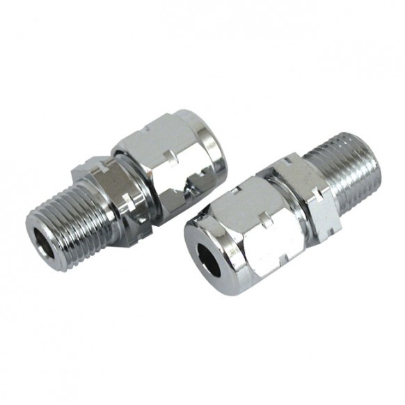 mcs - Raccords de durite d'huile de cache-culbuteurs - Harley-Davidson de 1957 à 1985 - Chrome - MCS