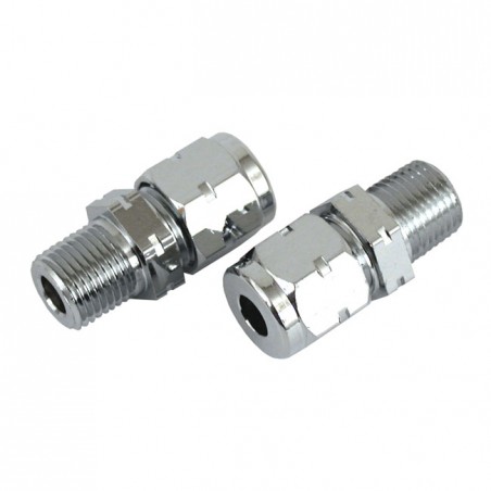 mcs - Raccords de durite d'huile de cache-culbuteurs - Harley-Davidson de 1957 à 1985 - Chrome - MCS