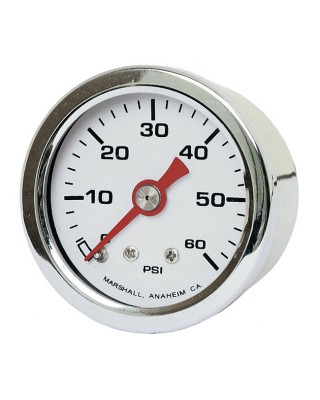 marshall - Jauge de pression d'huile - 60 PSI - Chrome & fond blanc - MARSHALL