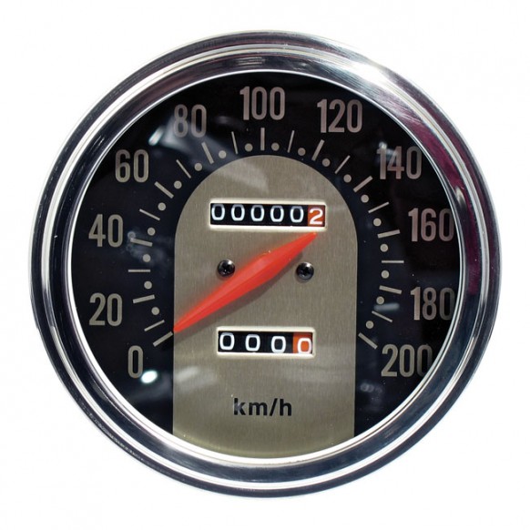 mcs - Compteur de vitesse Style 1962-1967 - 2:1 - KMH - Filetage de 5/8"-18 - MCS