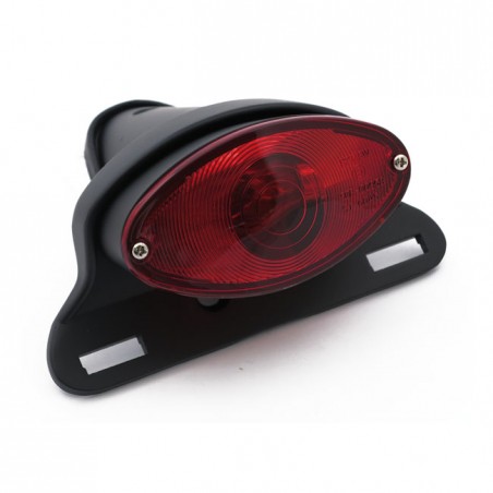 mcs - Feu arrière Cateye avec support de plaque - Homologué ECE - Noir - MCS