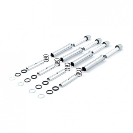 mcs - Kit complet de cache-tiges de culbuteurs - Harley-Davidson Big Twin de 1966 à 1979 - Chrome - MCS