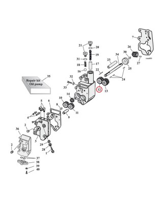 JIMS, RETURN GEAR, DRIVEN. OIL PUMP 68-99 B.T.(NU)