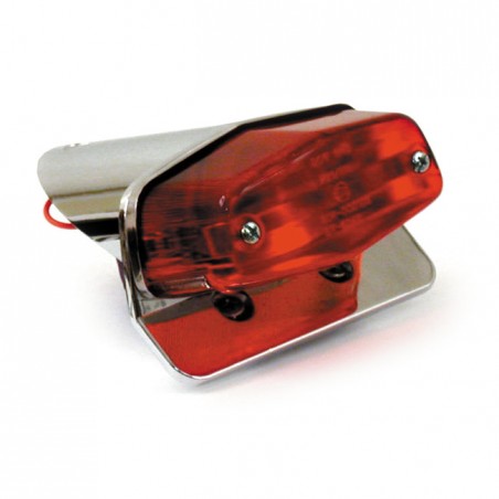 mcs - Feu arrière Custom Lucas avec support de plaque - Homologué ECE - Chrome - MCS