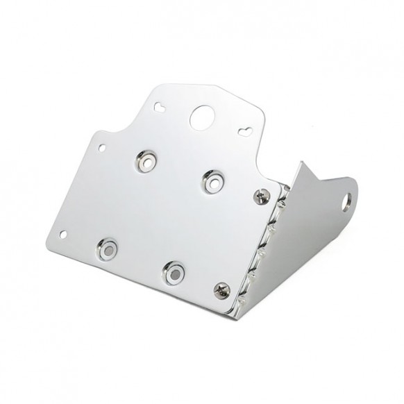 mcs - Support de plaque d'immatriculation latérale - Sans feu - Universel - Chrome - MCS