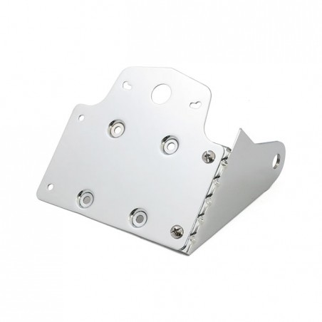 mcs - Support de plaque d'immatriculation latérale - Sans feu - Universel - Chrome - MCS