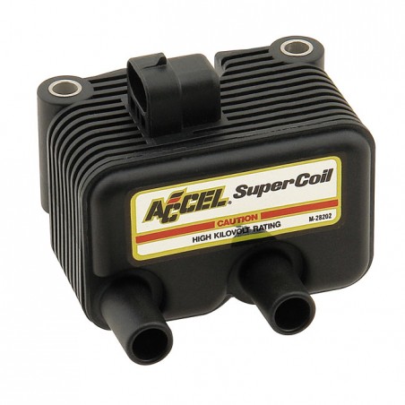 Accel, Twin Cam dual fire Super Coil. 12V / 0.5 Ohm 00-06 Softail 99-05 Dyna 02-06 FLT 04-06 XL. (single fire, carbureted)