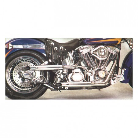 Paughco, Shotgun Shorty Goose Cut exhaust (38"). Chrome 57-85 XL with rigid frame (NU)
