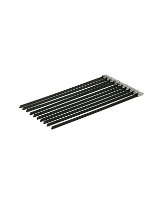 mcs - Sangles de bande thermique d'échappement - 8" de long - Universel - Inox - Noir - MCS