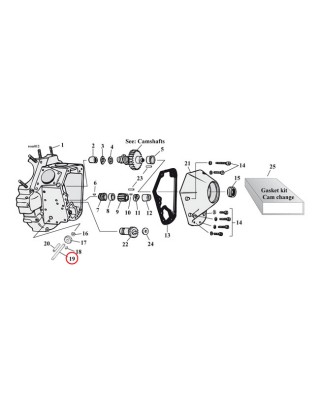 mcs - Axe de pompe à huile - Harley-Davidson Big Twin de 1970 à 1999 - MCS
