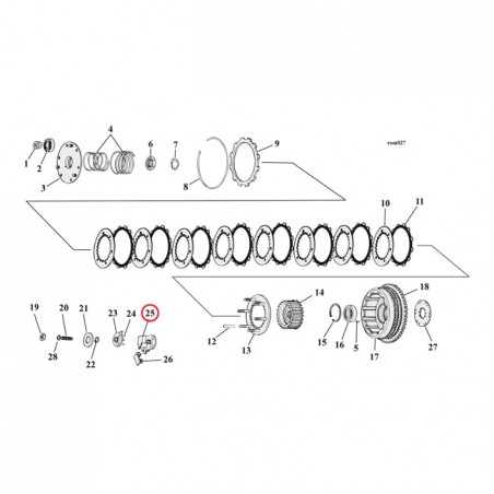 mcs - Rampe interne d'embrayage - Harley-Davidson Sportster XL de 1971 à 1984 - MCS