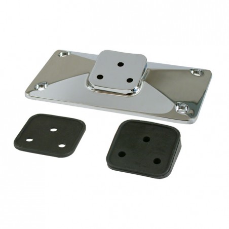 mcs - Support de plaque d'immatriculation Pyramid Style - Montage à 3 vis - Chrome - MCS