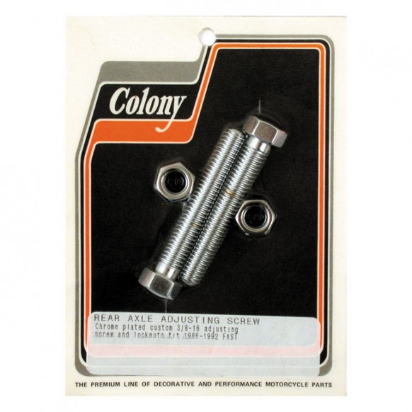 COLONY AXLE ADJUSTER KIT, HEX CHROME SOFTAIL 87-94 (NU)