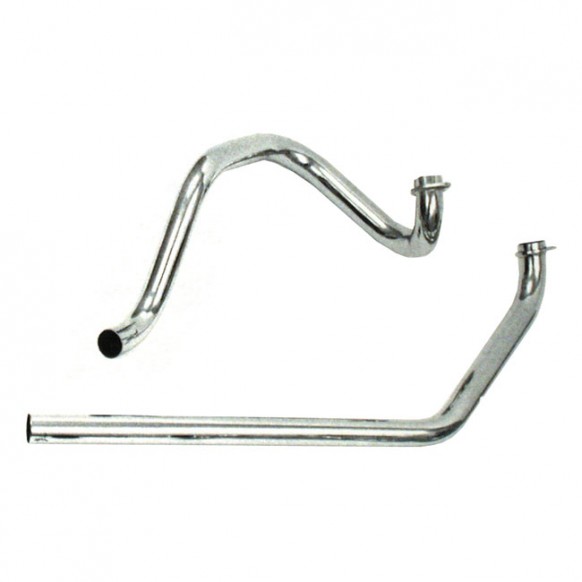 Paughco, independent dual head pipes. Chrome 70-84 FL Shovel (NU)
