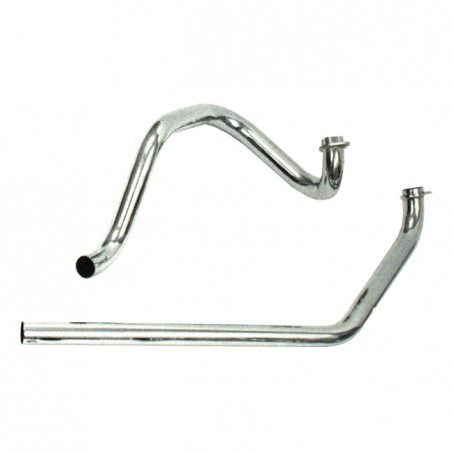 Paughco, independent dual head pipes. Chrome 70-84 FL Shovel (NU)