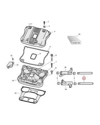 JIMS, rocker arm shaft 84-up 84-99(NU)Evo B.T. 99-17(NU)Twin Cam 86-20 XL 08-12(NU)XR1200 91-10(NU)Buell XB
