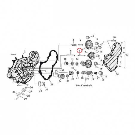 mcs - Vis d'axe de rupteur d'allumage - Harley-Davidson Big Twin OVH de 1936 à 1959 - MCS