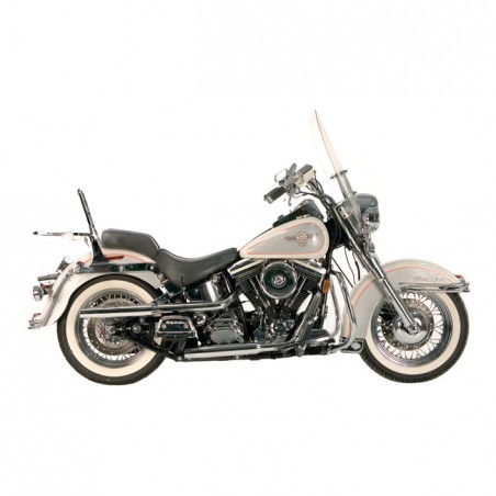 paughco - Échappement Shotgun Tapered - 38" de long - Harley-Davidson avec moteur Shovelhead de 1970 à 1984 - Chrome - PAUGHC