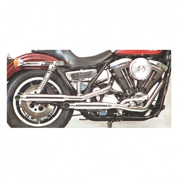 paughco - Échappement Shorty - Goose Cut - 38" de long - Harley-Davidson FX de 1971 à 1984 - Chrome - PAUGHCO