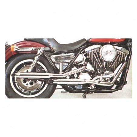 paughco - Échappement Shorty - Goose Cut - 38" de long - Harley-Davidson FX de 1971 à 1984 - Chrome - PAUGHCO