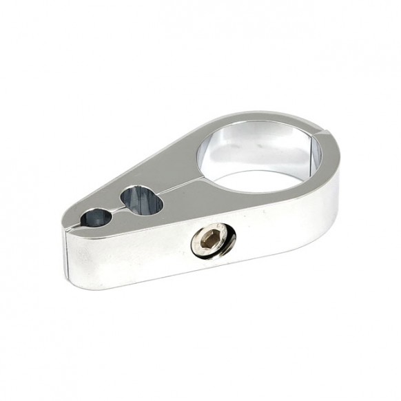 mcs - Passe-câbles 3 fonctions - Trou de 5 mm & de 9,5 x 6,5 mm - Pour tubes de 1.25" de diamètre - Chrome - MCS