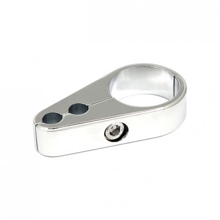 mcs - Passe-câbles d'accélérateur & retour - Trous de 6 mm - Pour tubes de 1.5" de diamètre - Chrome - MCS