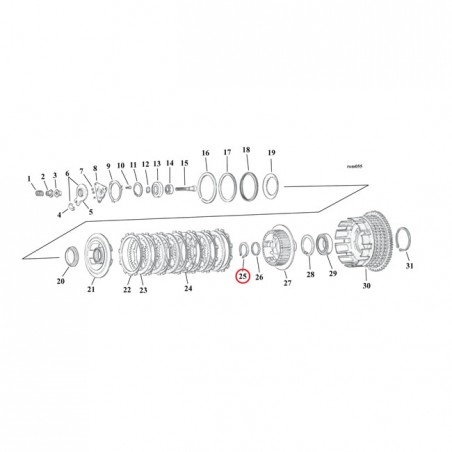mcs - Circlips de noix embrayage - Harley-Davidson Sportster XL de 1984 à 1990 - MCS