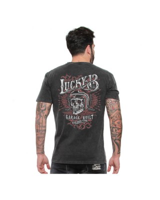 Lucky 13 Skull Built T-shirt T-shirt washed black
