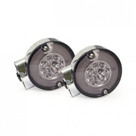 mcs - Clignotants à LED Ringers - 3 fonctions - Harley-Davidson Softail FLST de 1999 à 2013 & Touring de 2001 à 2013 - Chrom