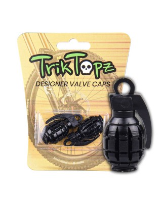 Trik Topz, Hand Grenade valve caps. Black Universal