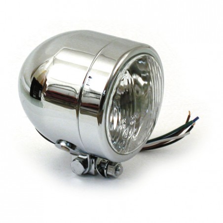 mcs - Phare additionnel Bullet - 4" de diamètre - H7 - Chrome - MCS
