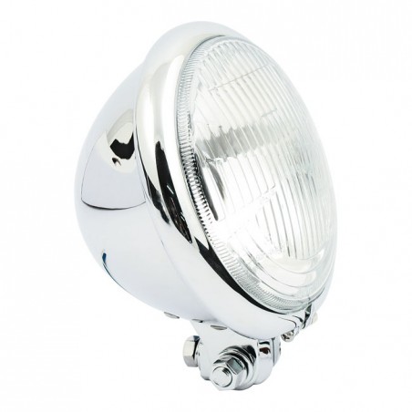 mcs - Phare Bates - 5.75" de diamètre - H4 - 12V 60/50W - Montage inférieur - Chrome - MCS