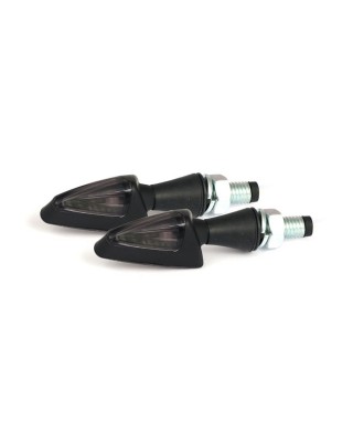 mcs - Clignotants à LED Peak - Filetage M8 - Noir & Lentille fumée - MCS