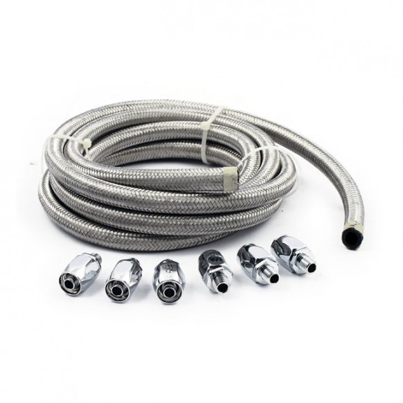 mcs - Kit complet de durite d'huile - Raccord 1/8" NPT - Inox tressé - MCS