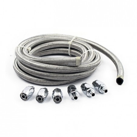 mcs - Kit complet de durite d'huile - Raccord 1/8" NPT - Inox tressé - MCS