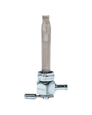 pingel - Robinet d'essence Power-Flow Smooth - Sortie basse - Harley-Davidson Big Twin & Sportster XL de 1975 à 2006 - Alu pol