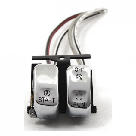 mcs - Interrupteur Run/Off/Start - Harley-Davidson de 1996 à 2013 - Chrome - MCS