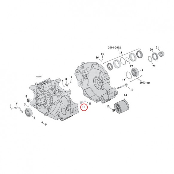 DOWEL PIN, TRANSM. & CRANKCASE 99-17 TCA/B 17-20 M8: crankcase to crankcase (2 used) 99-17 TCA/B 17-20 Touring 18-20 Softail: t