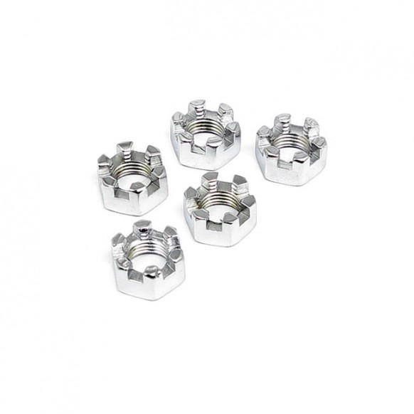 gardner-wescott - Écrous à créneaux - 3/8"-24 - Chrome - Pack de 5 - GARDNER-WESTCOTT