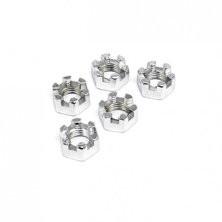 gardner-wescott - Écrous à créneaux - 3/8"-24 - Chrome - Pack de 5 - GARDNER-WESTCOTT