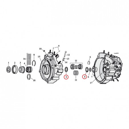 mcs - Rondelles de butée de roulement de queue de vilebrequin - Harley-Davidson Big Twin de 1940 à 1954 - MCS