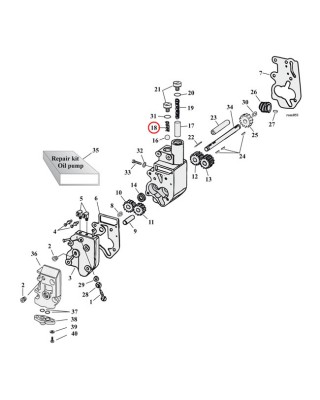 mcs - Ressorts de bille de pompe à huile - Harley-Davidson Big Twin de 1981 à 1999 - MCS