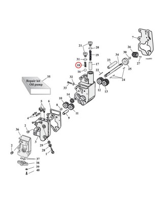 mcs - Ressorts de pompe à huile - Harley-Davidson Big Twin de 1936 à 1955 & de 1966 à 1980 - MCS