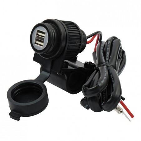 mcs - Double port USB - 5V 2A - Pour guidon de 22 à 25 mm de diamètre - MCS
