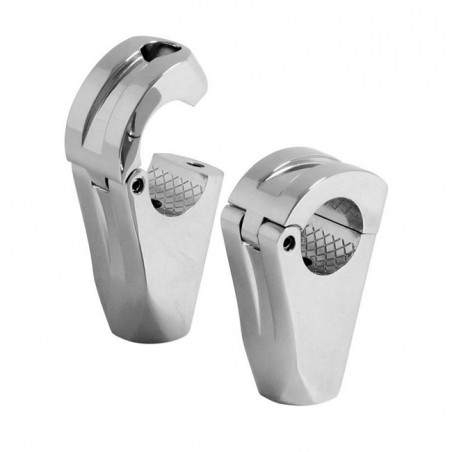 highway hawk - Risers Spartican - 2.5" de hauteur - Pour guidon de 1.25" de diamètre - Chrome - HIGHWAY HAWK